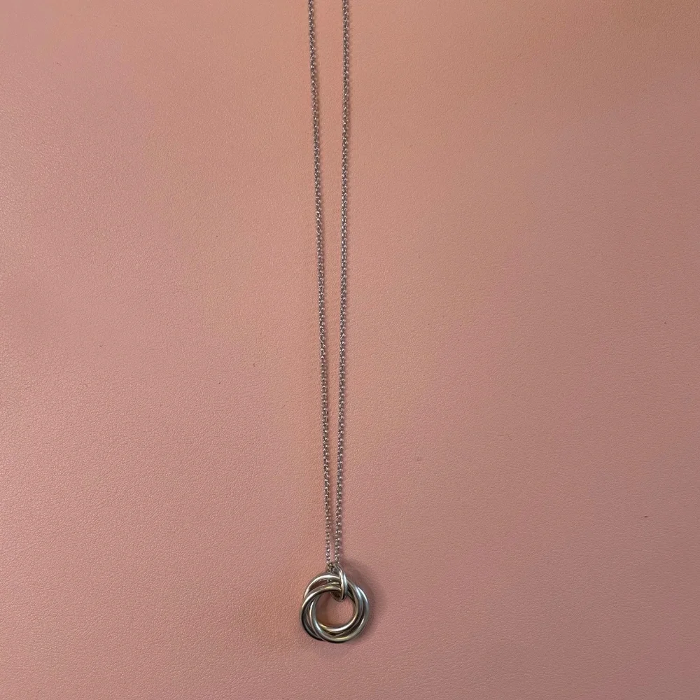 Borsheims Sterling Silver Intertwined Circle Pendant, 16" - Picture 2 of 3